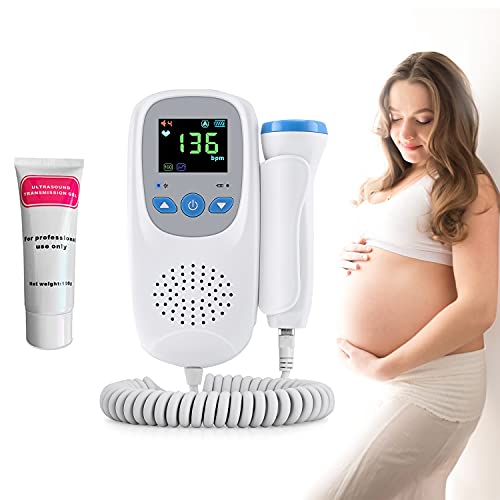 Fetal Doppler by WORTRIBET, Fetal Heartbeat Monitor, Doppler Fetal Monitor Heartbeat Pregnancy for New Moms(with Gel)
