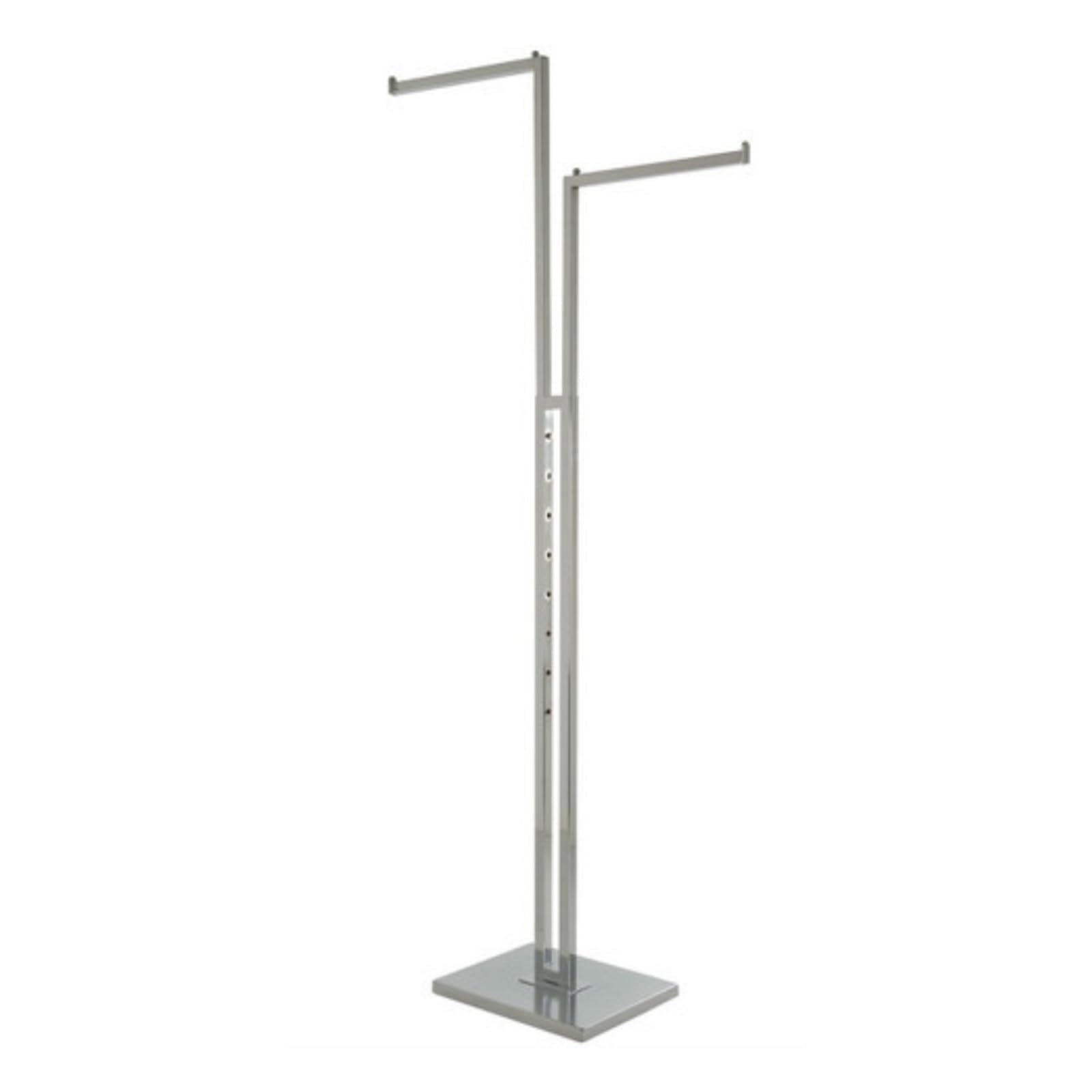 CompleteShopfittings Heavy Duty Chrome 2 Straight Arms Clothes Rail Display Stand