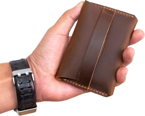 Leather Card Holder, Custom Minimalist Cardholder, Credit Card Holder, Slim Card Holder Gift, Credit Card Holder, Small Leather Card Wallet,Business Card Case (Brown)2