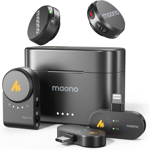 【定価21000円】MAONO ピンマイク-ワイヤレスマイク 充電ケース T5 Amazon.co.jp: MAONO USB Type-C/Lightning-ピンマイク-ワイヤレス