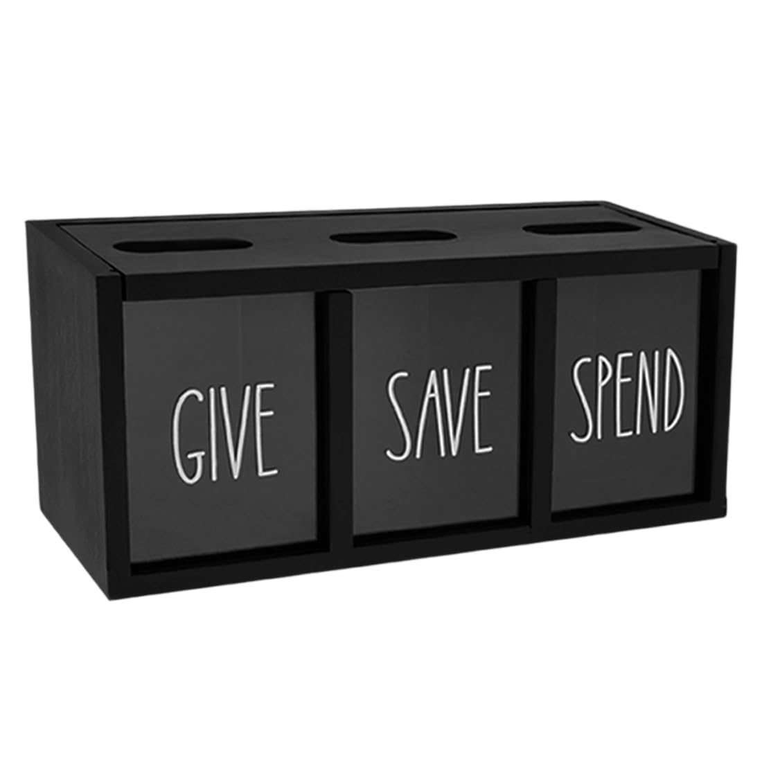 Aundhegrtt Spend Money Saving Box 3 Grids Wall-Mounted Wooden Piggy Bank Visualized Money Management Giving Saving