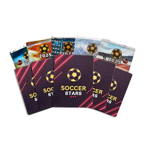 Soccer Trading Cards 2025-26 Edition 48 Mystery Collectible Cards (6 Packs) Random Premium Inserts New 2025-26 Version with Updated Players for Soccer Fans