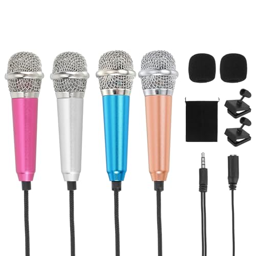 Mini microphone portable MECCANIXITY lot de 4 pour karaoké et chant