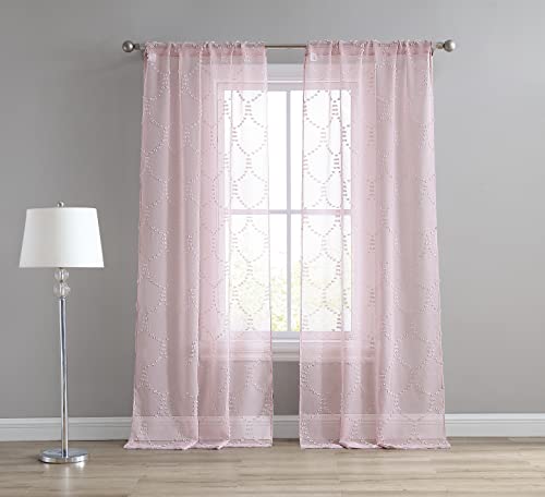 Rideaux transparents rose contre le vis-à-vis Laura Ashley Ethel 2 pièces - 8