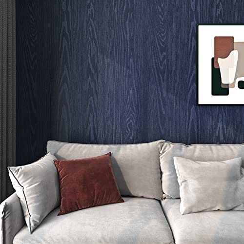 Papel de contacto de grano de madera azul marino vinilo autoadhesivo impermeable y extraíble 6