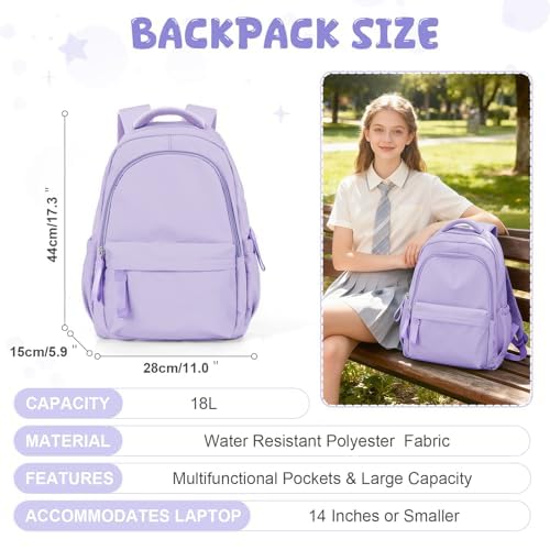 HYC00 Mochilas Portatil Mujer, 14 Pulgadas Mochila Escolar Adolescente Mochilas Instituto Chica Mochilas Colegio Mochila Universitaria Mochila Mujer Trabajo Impermeable Mochilas Tipo Casual Backpack
