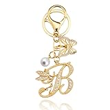 Wrpixe Initial Keychain Bag Charm Women Purse Charms for Handbags Accessories Charm for Wallet Butterfly Pendant for Girls