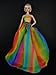 BUYS BY BELLA Stunning Rainbow Inspired Barbie Sized Doll Gown Made to Fit the Barbie Bar...