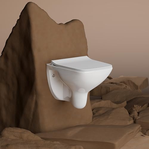 Image of WASSMIST Commode Toilet | Western Commode For Toilet | P-Trap Outlate | SoftClose Toilet Seat