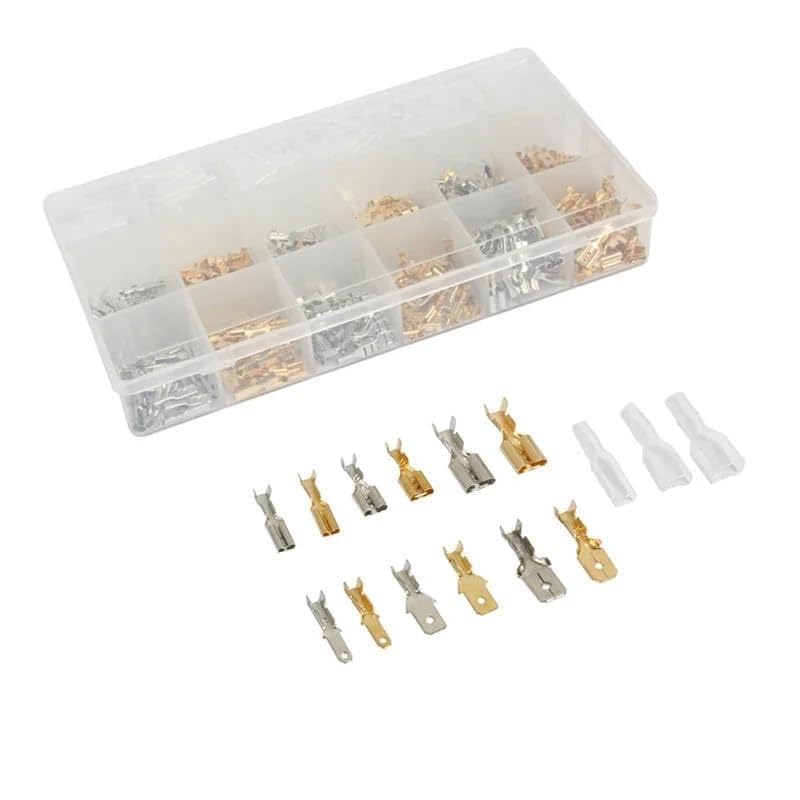 540Pcs Assorted 2.8/4.8/6.3mm Female Male Terminals Electrical Spade Wire Butt Connectors Lugs Cable Splice Crimp Terminals Kit VUQLDHAYZ