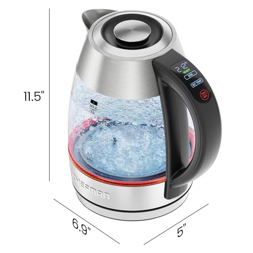 CHEFMAN Lightning High-Powered Electric Kettle, 1.8L 1750W, Rapid Boil 2 Cups in 2 Minutes, BPA Free Cordless Tea Kettle with Digital Temperature Control and 1-Hour Keep Hot – Stainless Steel - image 8