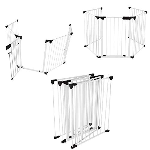 OHMG Barrière de sécurité Enfant,Barriere Escalier Pliable en Métal,Grille de Protection métal Grande Version 310CM,Barrière de Sécurité Enfant de...