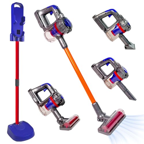 BAYMI 3-in-1 Kids Vacuum That Really Works - Toddler Vacuum Cleaning Toy Set, Kids Working Play Vacuum Cleaner with Real Suction, Montessori Housekeeping Toy for Toddlers 3 4 5 6+