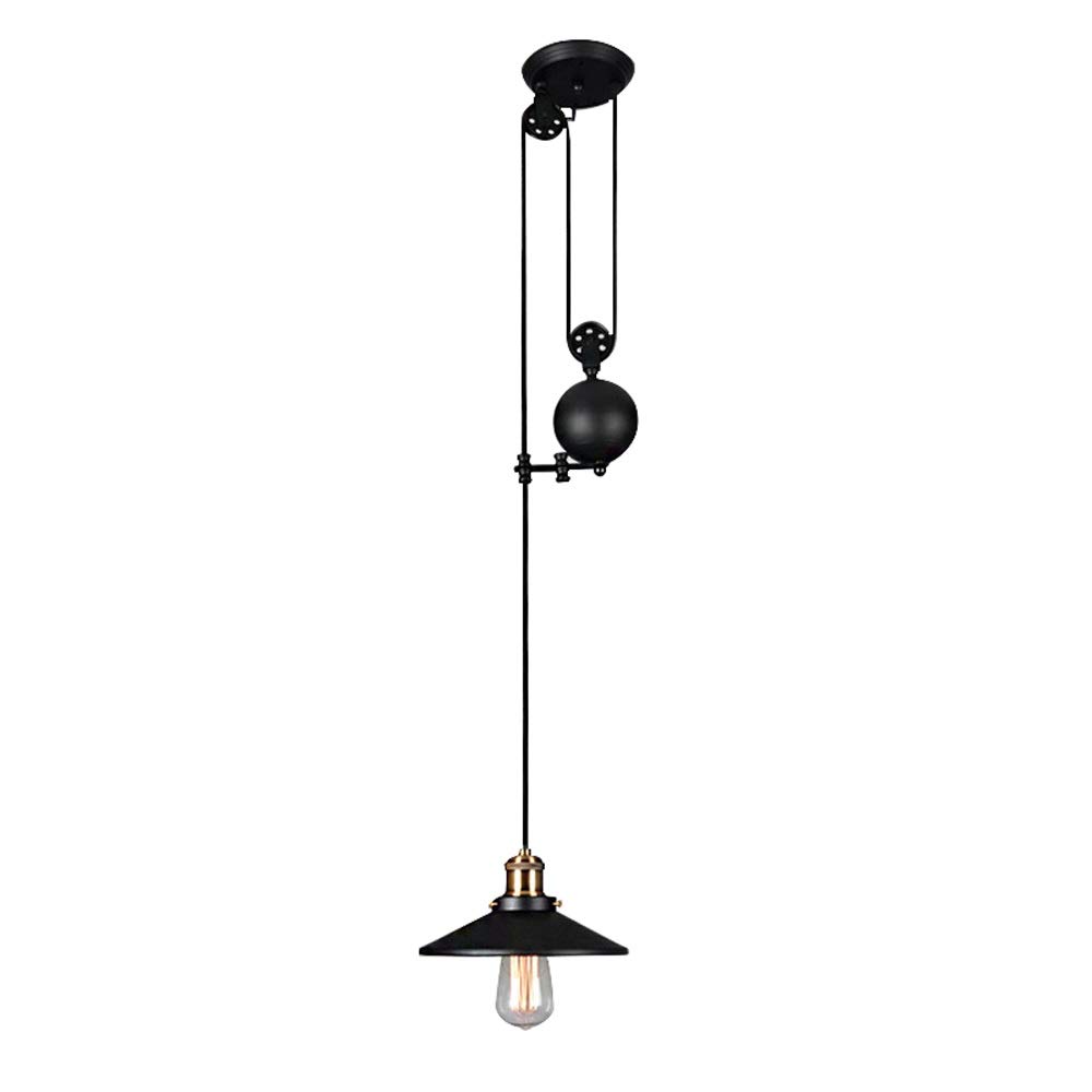 Polea de techo retro para iluminar techos altos en salones oscuros 8