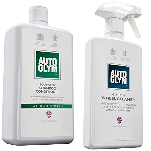Autoglym BSC001 Bodywork Shampoo Conditioner, 1 Litre & Custom Wheel Cleaner, 500ml