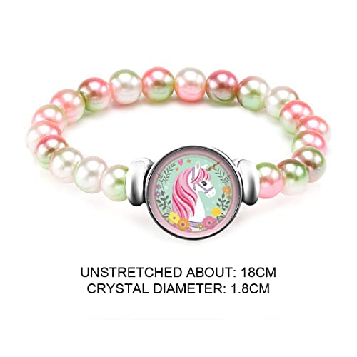 Fezf 2 pezzi Bracciale di perline unicorno per