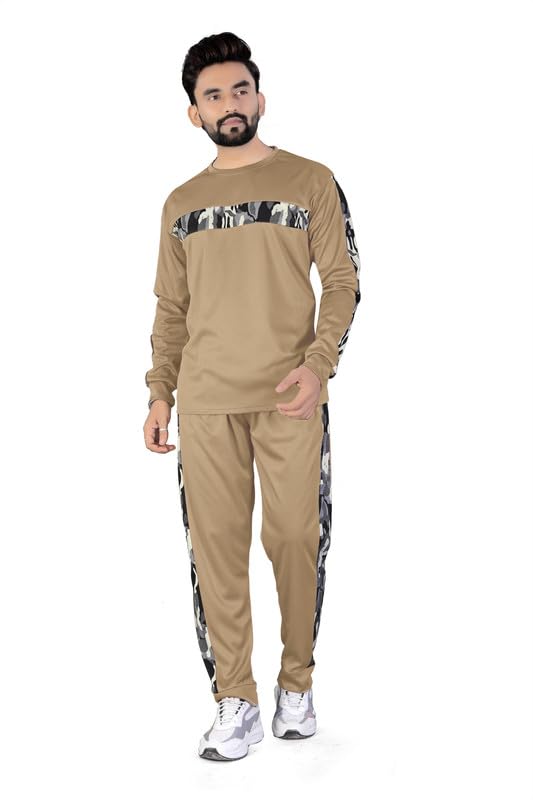 Men’s Nylon Tracksuit Set – Full Sleeve Top-Bottom-Army KHAKHI-A1-P1-image-1