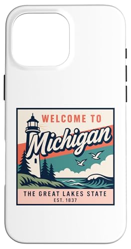 Graphique Vintage Michigan pour Homme et Femme Coque pour iPhone 16 Pro Max