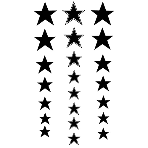 Tatouage Éphémère étoiles noires - 1 Feuille de faux tattoos | Bras, épaule, cou, cheville, main, jambe | Noir | Tatouage temporaire étoiles, homme, femme, enfant - TATTOO YOUR STYLE