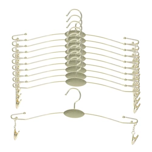 Cabilock 1set Panty Rack Hanger Hanging Rack Drying Rack Clothing Hook Clips Underwear Drying Rack Socks Drying Rack Drip Drying Rack Diaper Drying Rack Iron Golden 10pcs