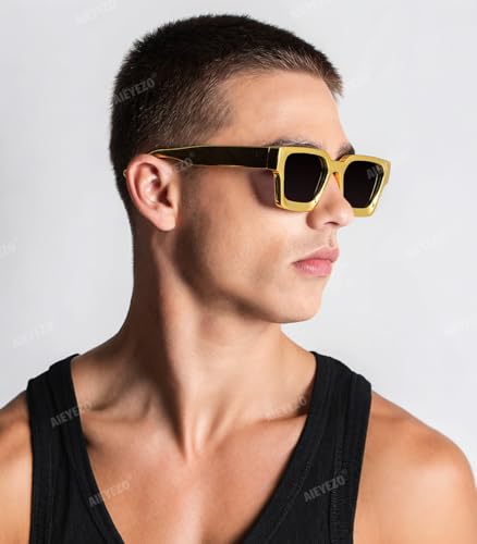 Image of AIEYEZO Square Sunglasses for Women Men Square Thick Frame Sun Glasses Simple Designer Style Shades