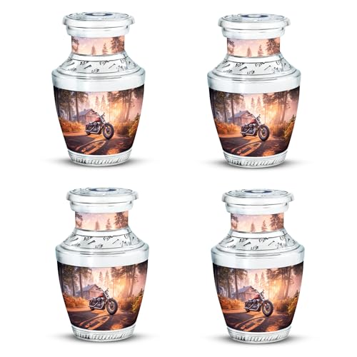 Image of Bike Urn Unique Urns for Ashes 3 Inch 4 Qty | Human Remain Urn Funeral Ashes for Male & Female
