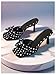 WDIRARA Women's Polka Dots Heeled Sandals Open Square Toe Slip on Shoes Black 8