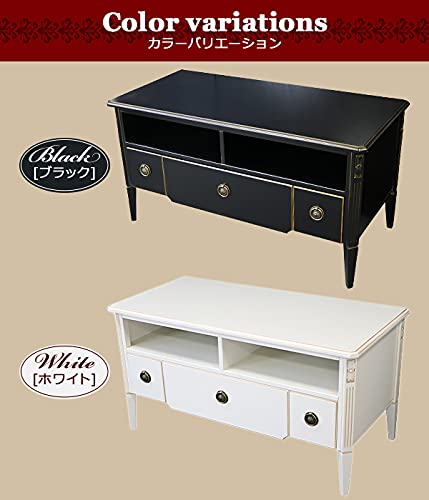 Amazon｜ロココ調 テレビ台 約W108×約D50×約H56(cm) ホワイト テレビ