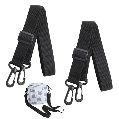 Caybats Sangle de Sac à Bandoulière, Lot de 2, Réglable 75-130cm, Universelle pour Homme et Femme, en Nylon Noir avec Mousqueton et Crochet de Transport (30MM) – vue 7