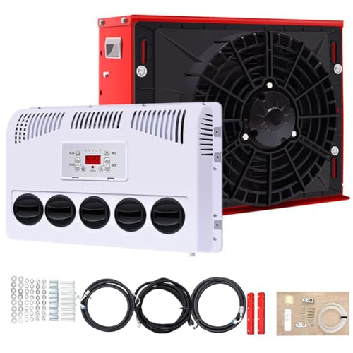 Mini Split Air Conditioner, 12V Electric RV A/C Unit, Quiet Fast Cooling, Intelligent Frequency Conversion, for Semi-Truck, Van, Pickup, Motorhome, Cargo Trailer, Crane