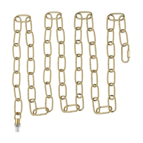 PATIKIL 6 ft Light Fixture Chain, 1 Set Lighting Chain Metal Looping Link with Quick Link Screw Lock Connectors Up to 110 lbs for Pendant Lights Chandeliers Swag Lights, Bronze