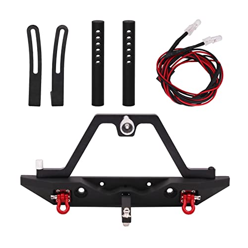 Pistro Cnc Front Rear Bumper With Light For Axial Scx10 Scx10 Ii 90046 90047 Trx4 1:10 Scale Climbing Truck Crawler Buggy Car Hobby Model Spare Diy Parts - Rear Bumper #TOP1