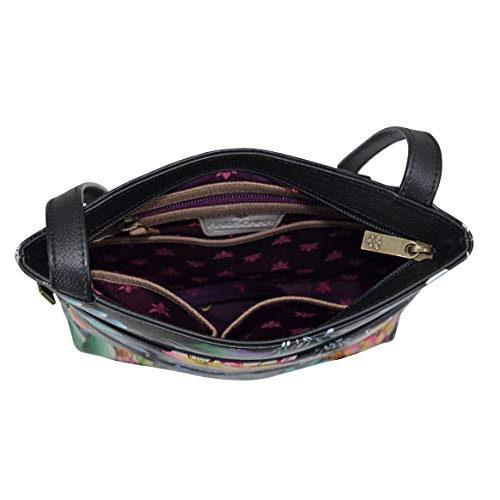 Anuschka Women’s Hand-Painted Genuine Leather Medium Crossbody With Double Zip Pockets3