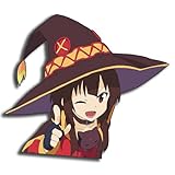 EARLFAMILY 13cm かわいいアクア めぐみん アニメ ステッカーバンパーウィンドウモーターサイクルアクセサリーステッカー防水 強い粘着力 (B)