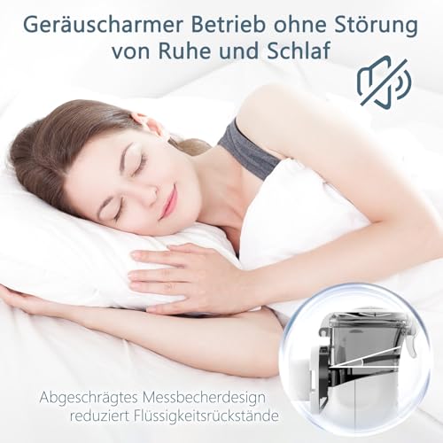 MILFECH Inhalationsgerät tragbar Vernebler Set Mit USB Wiederaufladbar, Timer und Display, inhalator verneble Masken und Mundstück für Kinder und Erwachsene (Grau)