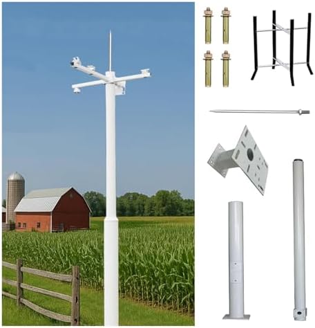 Outdoor Security Camera Pole with Lightning Rod – 98.4in Durable Surveillance Solution for Backyard Safety, Weather-Resistant, Enhanced Protection for Home Security Systems.
