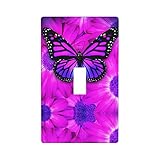 Light Switch Cover purple red butterfly Wall Plates Decorative for Electrical Outlets 1 Gang...