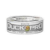 Duck Pro Heavy Duty Duct Tape for Long Lasting Repairs, 2" Wide (1.88 in x 55 Yds) Performance Grade Duck Tape with Waterproof Backing, White, 1 Roll