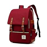 LIZAIDA MENENDEZ Vintage Laptop Backpack for Women Men,Travelling Backpack Casual Daypacks,15.6 Inch College Backpack With USB Charging Port (1-(Red USB))