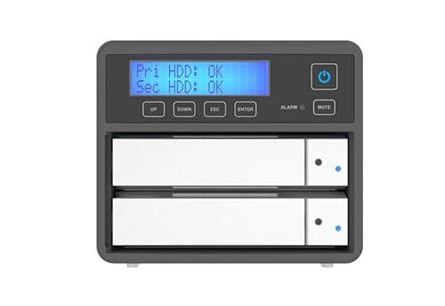 STARDOM 2 bay SR2-B31 USB 3.2 Type C, Silver/Black External Storage with USB C-C cable,new version of Touch button (SR2-B31-B)