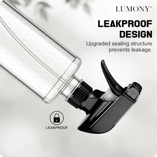 Image of LUMONY Pack of 2 - Spray Bottle 500 ML Transparent Clear Empty Water Spray Bottles,Water Liquid Sprayer Set for Face, Hair, Garden, Sanitizer, Perfume and More (Pack Of 2)