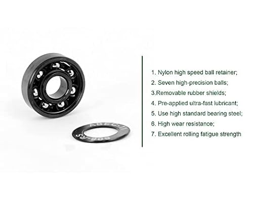 608Rs Ball Bearings Skateboard Bearings Double Rubber Sealed Shielded Miniature Deep Groove Bearings 8 X 22 X7 For Bearings For Skateboards, Longboards, Inline Skates, Roller Skates, Spinners -8Pcs #TOP5