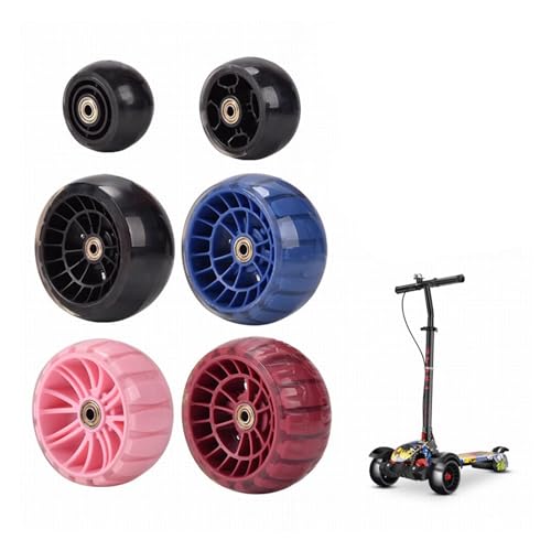 Image of ANWEALTH 2 Pack Scooter Replacement Wheels 90mm 80mm 115mm 135mm Light-Up Flashing Scooter Wheels Push Scooter (Black,90mm)