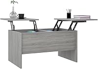 Vista 12 de Mesa auxiliar, mesa de centro emergente, juego de mesa auxiliar adecuada para sala de estar, oficina, balcón, sala de estar familiar, roble Sonoma