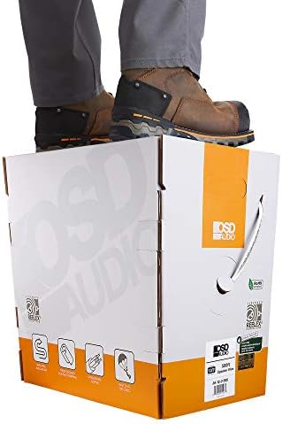 OSD 12/2 Speaker Wire 12 AWG/Gauge 2 Conductor UL List in Wall Direct Burial Graded CL2/CL3 Oxygen Free Copper OFC 500 Foot Snag Free Easy Pull Heavy Duty Box - White