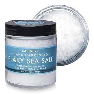 Saltverk Flaky Sea Salt – Gourmet, Icelandic, Hand Harvested and Sustainably Made – 3.17 Oz Jar
