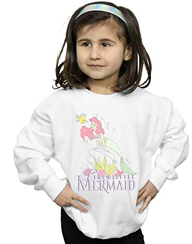 Disney Princess Girls The Little Mermaid Gradient Sweatshirt White 5-6 Years