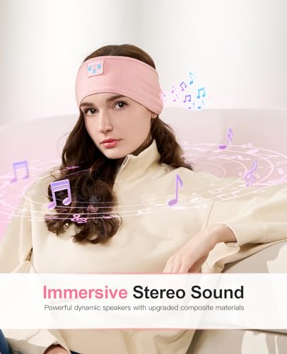 Image of Sleep Headphones Bluetooth 5.4 Headband, Wireless Sleeping Headphones for Side Sleepers, Ultra-Thin HD Stereo Speakers, Over-Ear Headphones Sports Headband Sleep Mask for Sleeping Travel Airplane