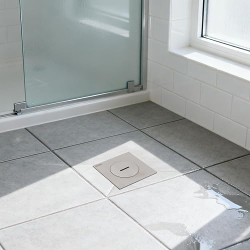 Tapón de limpieza para piso cuadrado de acero inoxidable 304, 10x10 cm, con tapa ranurada para mantenimiento de tuberías de desagüe, compatible con diámetros de instalación de 75-90 mm y profundidad ≥50 mm, diseño antiolor miniatura 5