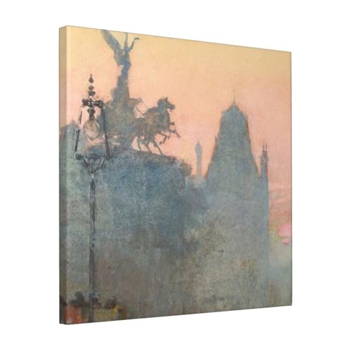 絵画 フレーム装飾画 ロースメイナートハートン London In The Rain キャンバスアート アートパネル 壁画 壁掛け 絵 モダンアート 版画 壁飾り 世界の名画 ポスター 40x40cm